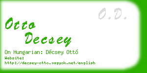 otto decsey business card